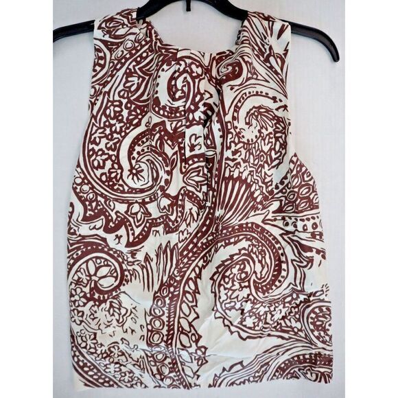 Joie TP04567B Women's Sz 2XS Rosewood Brown Malta Printed Silk Halter Top - Picture 6 of 8
